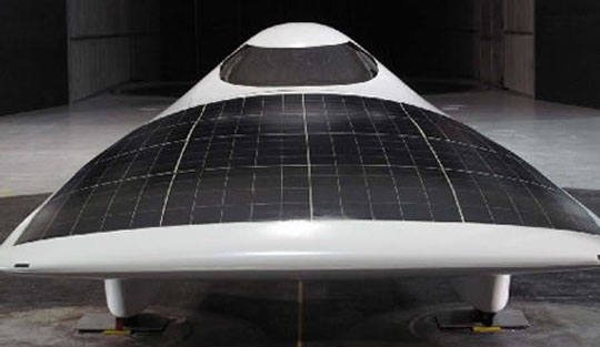 mit solar car is tested and ready for the World Solar Challenge in Australia.  Solar powered car with aerodynamics.