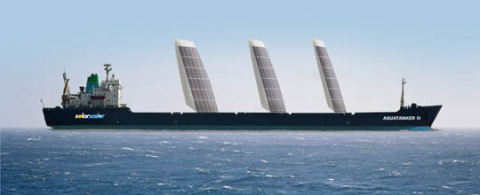solar powered boats are a great way to save fuel costs, this tanker will save at least 20% through solar and wind power