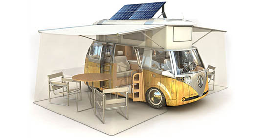 solar powered vw camper bus puts the bus on the cutting edge of renewable energy