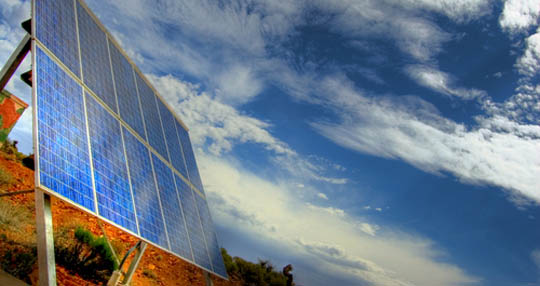 solar panels convert the suns energy into clean free electricity